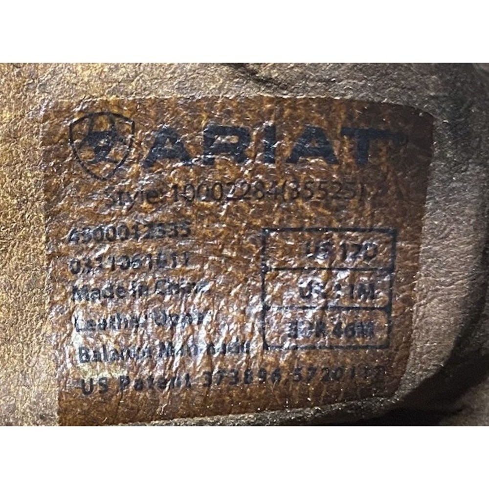 ARIAT Men's Leather Brown Western Cowboy Riding Boots‎ Style 35525 Sz.12 D - Picture 10 of 14
